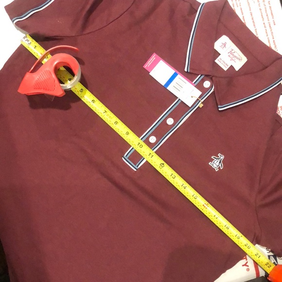 ORIGINAL PENGUIN Tawny Port Women’s Tipped Original Polo Shirt Sz XL - Picture 6 of 14